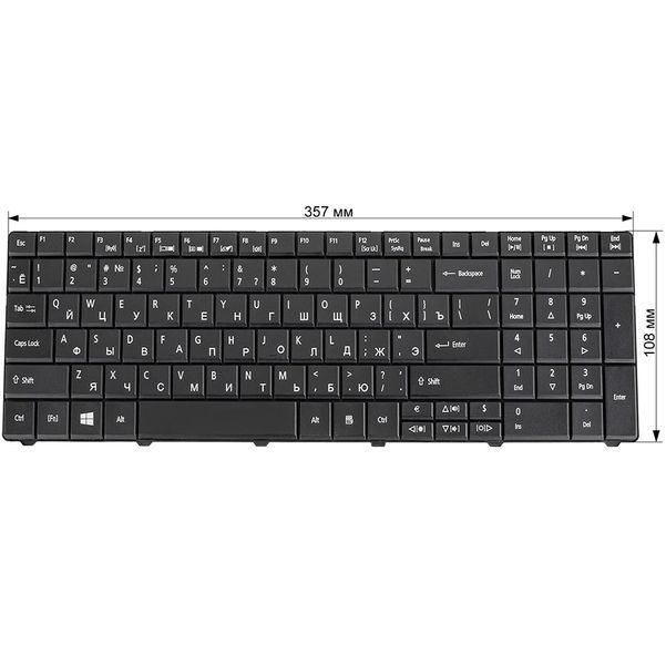 Клавіатура для ноутбуків ACER Aspire E1-521/E1-531/E1-571 та TravelMate 5335/5542/5735/5740/5744/7740/8571/8572, RU-розкладка, чорна 106767 фото