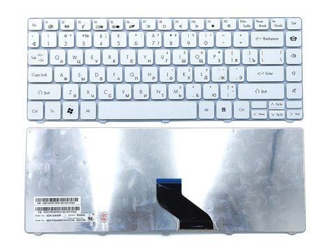 Клавіатура для ноутбука ACER Aspire 3810T, 3410T, 4810T, 4736, 4738, 4741, 3935, 4535 &mdash; біла, розкладка RU 108941 фото