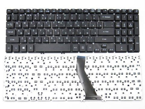 Клавіатура для ноутбуків ACER Aspire V5-571, M3-581, M5-581, V5-531, V5-531G, V5-551, V5-551G, V5-571G &mdash; розкладка RU, чорна, без рамки 108541 фото