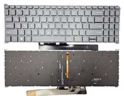 Клавіатура з підсвіткою для ACER Aspire A315-510P/A515-48/A515-58/A715-52/A715-78, Nitro V15 ANV15-41/ANV15-51, N23H4/N22Q23/N23C3, RU Gray 123573 фото