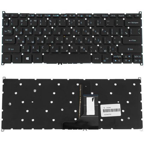 Клавіатура для ноутбука Acer SP513-51 (AS) &mdash; чорна, розкладка RU, без рамки 106957 фото