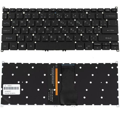 Клавіатура для ноутбука Acer (AS: SF314-54) українська розкладка, чорна, без рамки, з підсвіткою клавіш 107657 фото