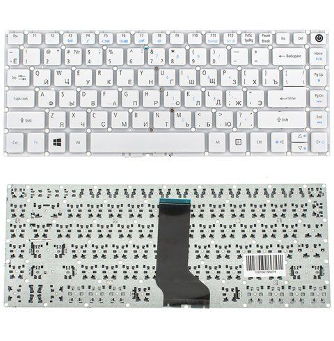 Клавіатура для ноутбука Acer Aspire E5-422 / E5-473, розкладка RU, біла, без фрейма 110029 фото
