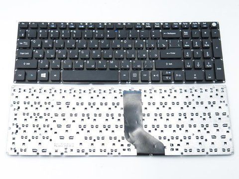 Клавіатура для ноутбуків ACER Aspire E5-522/E5-573/E5-573T/E5-573G/E5-532G/E5-722/E5-772, V3-574G, A315/A515/A715, ES1-523 &mdash; чорна RU, без рамки 108626 фото