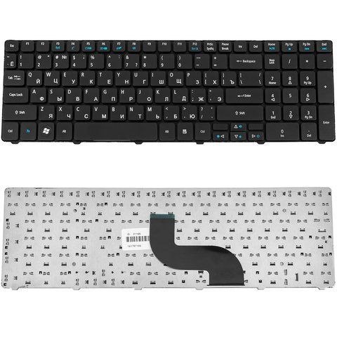 Клавіатура для ноутбука Acer Aspire 5236/5336/5410/5538/5553 та Acer eMachines E440/E640/E730/G640, розкладка RU, чорна 106731 фото