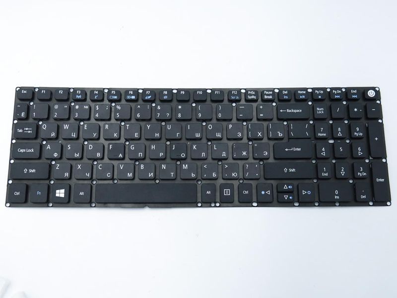 Клавіатура для ноутбуків ACER Aspire E5-522/E5-573/E5-573T/E5-573G/E5-532G/E5-722/E5-772, V3-574G, A315/A515/A715, ES1-523 &mdash; чорна RU, без рамки 108626 фото