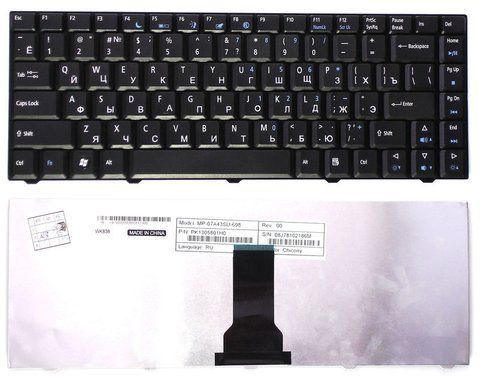 Клавіатура для ноутбука Acer eMachines D520 та D720, чорна, RU-розкладка 110151 фото