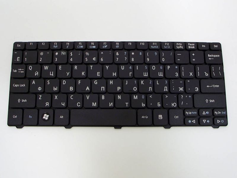 Клавіатура для ноутбуків ACER Aspire ONE 521, 522, 532, 533, D255, D257, D260, D270 та GATEWAY LT28 &mdash; RU-розкладка, чорна 110324 фото