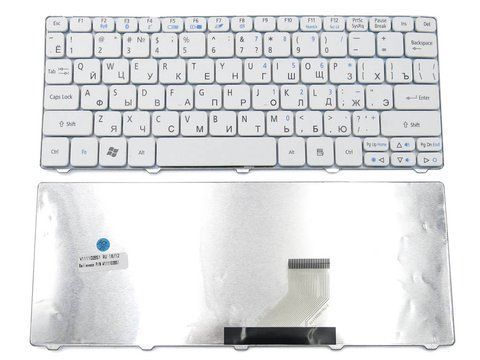 Клавіатура для ноутбука ACER Aspire ONE 521 / 522 / 532 / 533 / D255 / D257 / D260 / D270 &mdash; RU розкладка, біла 110333 фото