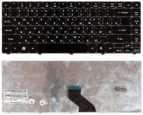 Клавіатура для ноутбука Acer Aspire 3810T &mdash; чорна, глянцева, розкладка RU 107752 фото
