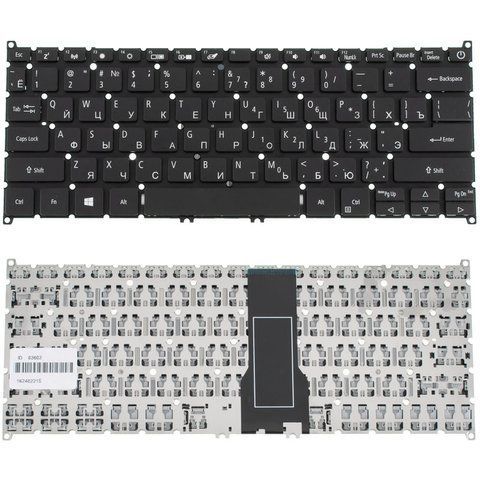 Клавіатура для ноутбука Acer Aspire SF314-54 (AS: SF314-54), RU-розкладка, чорна, без рамки &mdash; Original 107179 фото