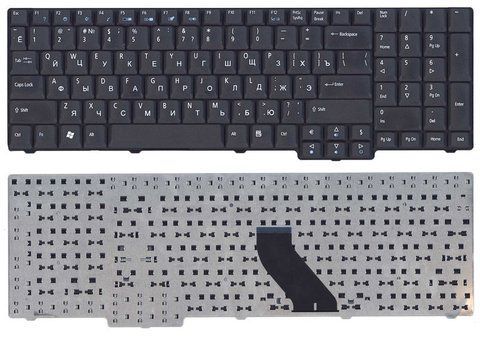 Клавіатура для ноутбука Acer Aspire 7000 / 9300 / 9400 &mdash; чорна матова, розкладка RU 107758 фото