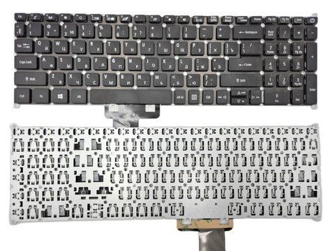 Клавіатура для ACER Aspire A317-32/317-33/A317-51/51G/51K/51KG/52/52G/A715-74/74G, чорна, без рамки (RU) 123570 фото