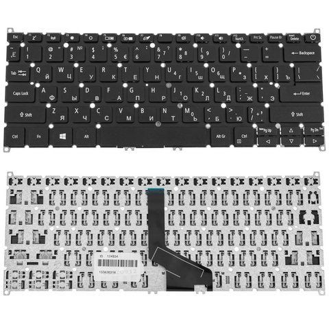 Клавіатура для ноутбука Acer (AS: SF314-42, SF314-57), розкладка RU, чорна, без рамки 107432 фото