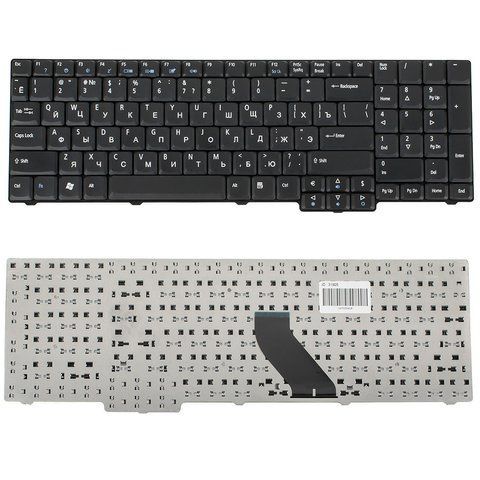 Клавіатура для ноутбука Acer (AS: 6530, 6930, 7000, 9300, TM: 5100, 7320, EX: 5235, 7220, eMachines E528), розкладка RU, чорна 106745 фото