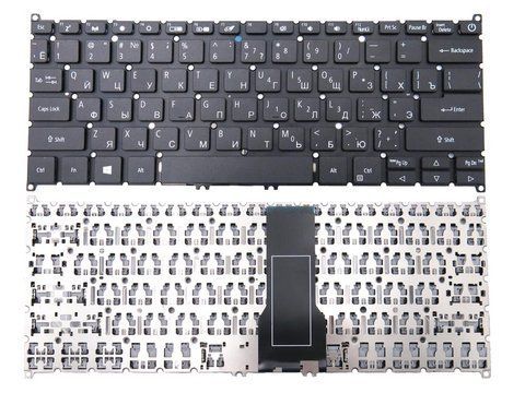 Клавіатура для ноутбуків ACER Swift SF114-34, SF314-41, SF314-52, SF314-53, SF314-54, SF314-55, SF314-56, SF514-51 &mdash; версія 1, RU, чорна, без рамки, Original 108838 фото