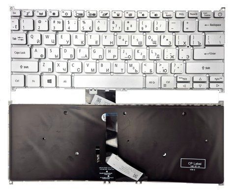 Клавіатура для Acer Swift 3 SF314-42/41/52/53/57/57G/59, Swift 5 SF514-52/52T/54G/54T RU Silver 125434 фото